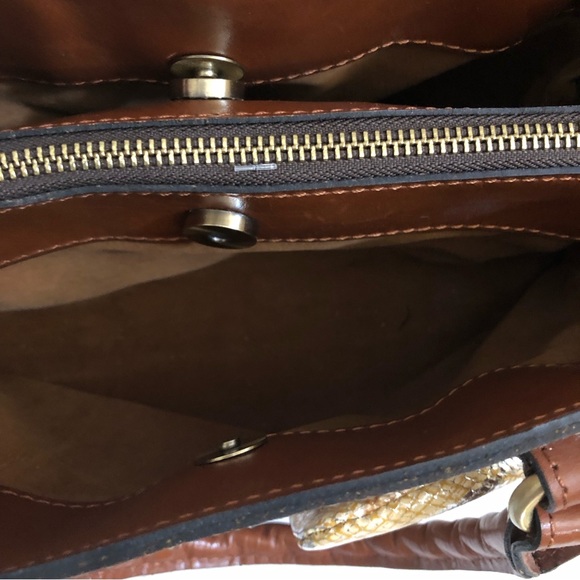 Patricia Nash Leather Metallic Python Crossbody bag - Picture 14 of 15